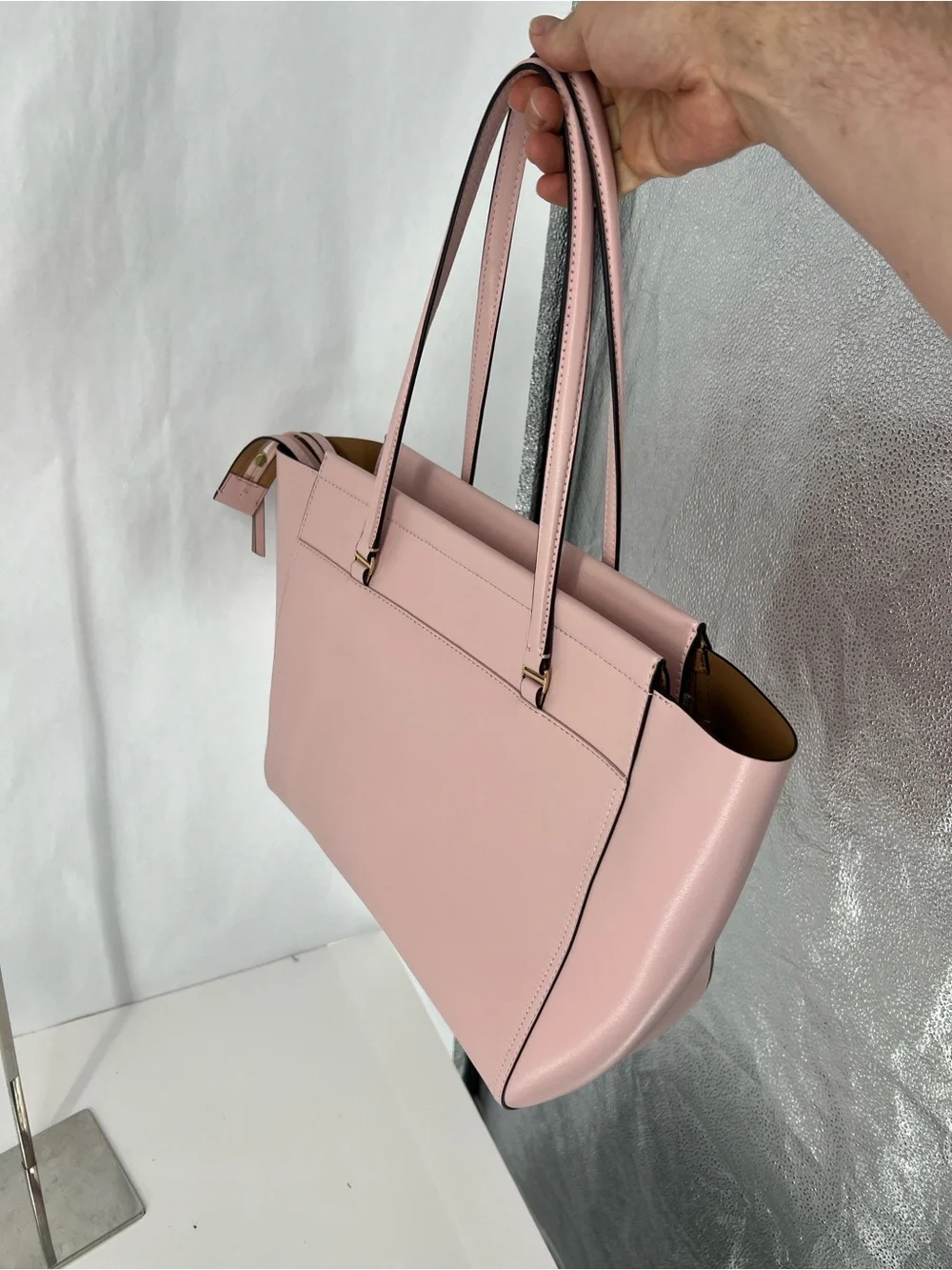Tory Burch Parker Pink Leather Tote Bag